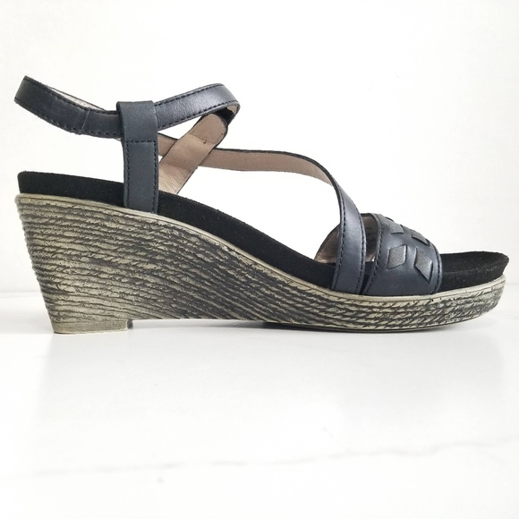 Umberto Raffini Oleander Wedge Heels Sandals Black - Picture 4 of 8